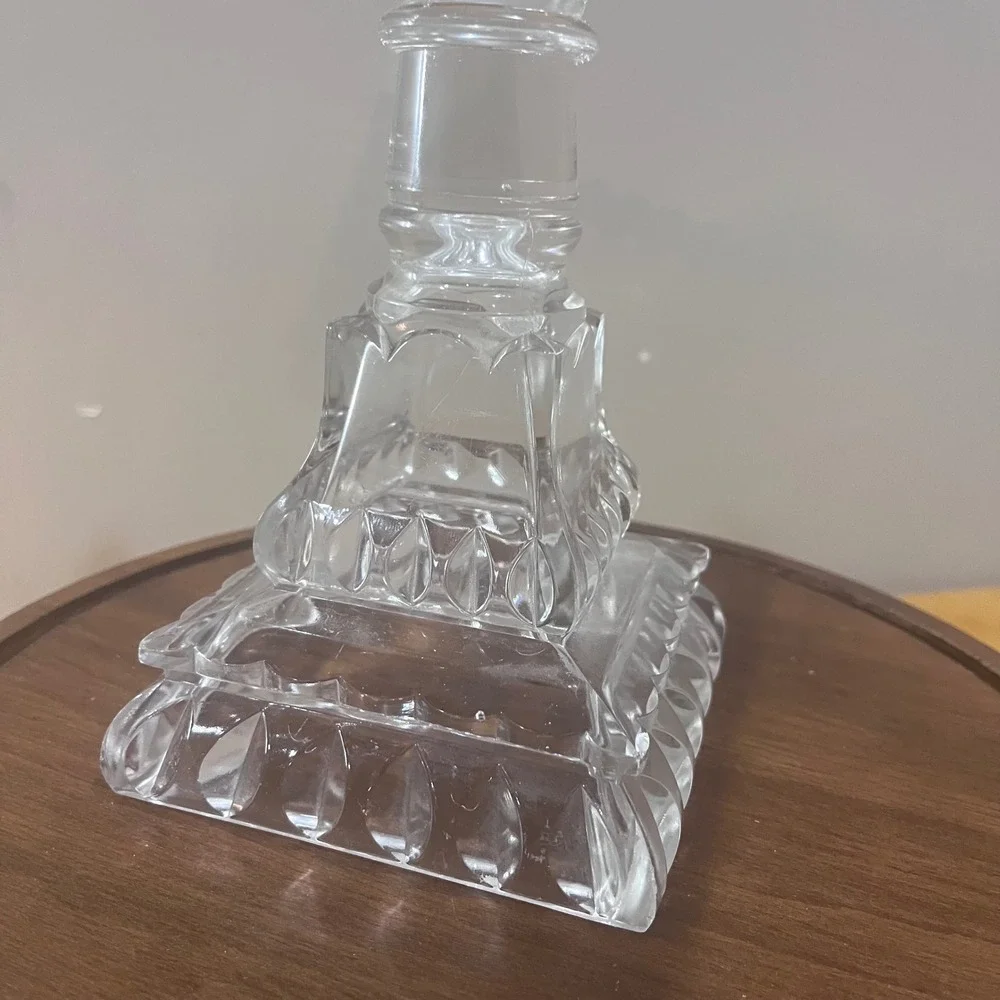 Vtg Adams & Co EAPG Crystal Wedding Cake Stand 1890s Victorian Clear Glass